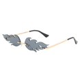 thumbnail image 2 of Mialoley Women Fire Flame Sunglasses Wave Rimless Sunglasses Party Favors, 2 of 3