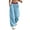 Blue, variant on Sevevn Women's Mid Rise Wide Leg Sweatpants Soft Stretch Drawstring Waistband, Slimming Multi Pocket Winter Travel Trousers