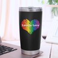 thumbnail image 5 of Stainless Steel Tumbler Gay Pride Rainbow Heart Love Is Love Insulated Travel Mug with Straw 20oz Tumblers Bulk, 5 of 6