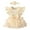 Beige, variant on Baby Girls' Mesh & Ribbed Crawling Suit With 3D Butterfly Applique Summer Fly Sleeve Romper For Infant Toddler ,9-12 Months ,White