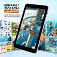 thumbnail image 4 of Tablet 7 inch Android 15 Tablet, 3GB RAM 32GB ROM 1TB Expandable,Penta-core Processor Tablet PC，Wi-Fi 6, 5G dual-band，3000mAh Battery, Dual Camera, Educational, Games,Pink, 4 of 8