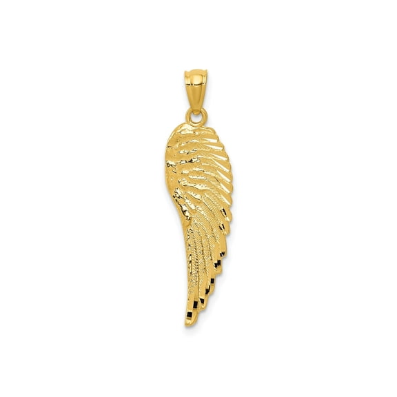 FJC Finejewelers 14 kt Yellow Gold Polished and Textured Angel Wing Charm 32 mm