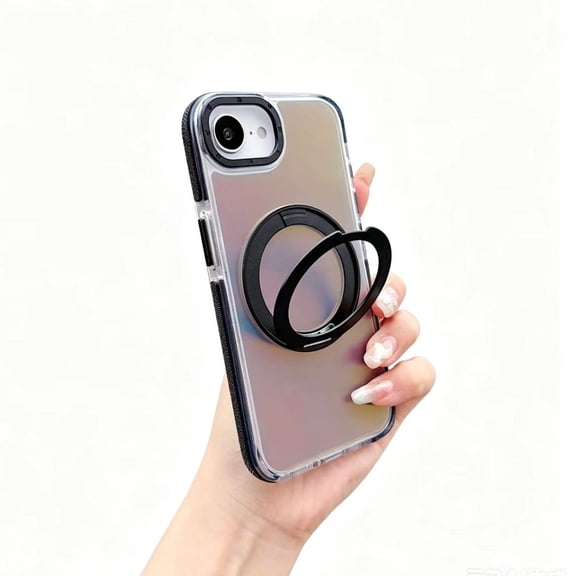 360° Rotatable Magnetic Case for iPhone 17e/iPhone 16e/iPhone SE4 , Military-Grade Shockproof Phone Cover with Acrylic Translucent Back.