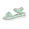 thumbnail image 2 of Viluyesy Women's Platform Sandals, Comfortable Breathable Wide Width Peep Toe Thick Sole Casual Roman Shoes Green 5.5, 2 of 9