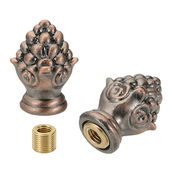 Uxcell 30 x 20mm  Lamp Finials Caps Knob, Solid Lamp Shade Top Decoration Screw Cap Nuts, Red Bronze 2 Set