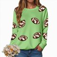thumbnail image 2 of Towmus Football Sweatshirt For Women Rugby Graphic Print Sunday Casual Long Sleeve Crewneck Fall Pullover, 2 of 6