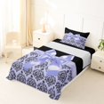 thumbnail image 5 of Erosebridal Purple Cute Bows Girls Twin Sheet Sets,Gothic Vintage Floral Bedding For Adult 3pcs, 5 of 6