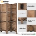 thumbnail image 4 of Hofitlead 6 Panel Room Divider with Shelves, 5.6Ft Tall Room Dividers and Folding Privacy Screens, Freestanding Wooden,Brown, 4 of 8
