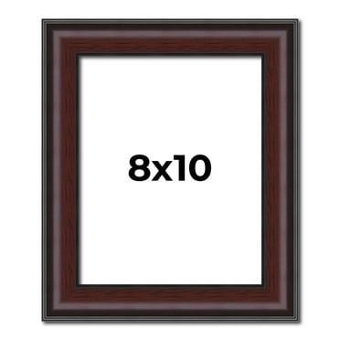 8x10 Frame Brown Round Mahogany Solid Wood Picture Frame | 1.625 Inch Moulding Width | with UV