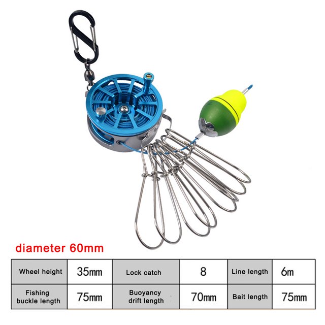 Cerradura De Pesca Hebilla de bloqueo de pesca portátil suave con carrete accesorios para exteriores (azul) Ndcxsfigh Para Estrenar