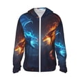 thumbnail image 1 of Fotbe Red And Blue Fire Dragon C Chaqueta con Protección Solar UPF 50+ para Hombre y Mujer, Camisa con Capucha y Bolsillos-XX-Large, 1 of 7