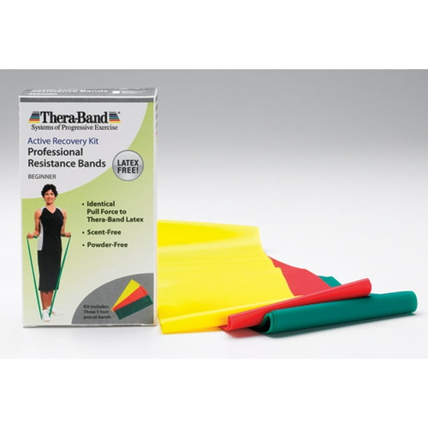 TheraBand Professional NonLatex Resistance Bands, Yellow & Red & Green