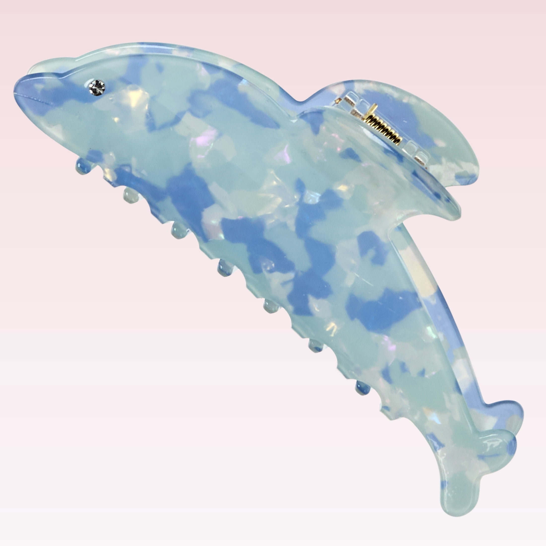 Scunci by Conair Dolphin Claw Clip, Tie-Dye Blue, All Hair Types, 1 Count