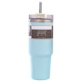 thumbnail image 1 of (Bleu 30oz/890ml) Tasse Isotherme à Paille Froide Tasse Contenant Isotherme pour Macarons Acier Inoxydable 304, 1 of 14