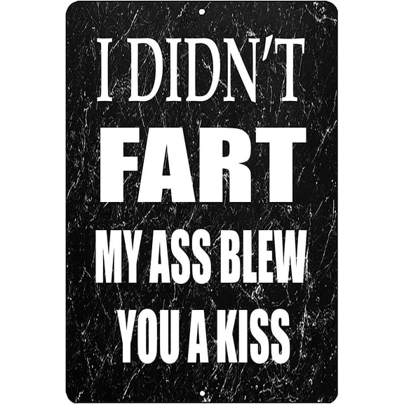 Funny Sarcastic Metal Tin Sign Wall Decor Man Cave Bar I Didn't Fart Blew You Kiss