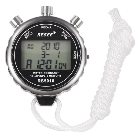 YAHHU Digital Stopwatch for Sports Track and Field Coaches 1/100 Second Accurate Timing w/ Countdown Timer 10 Memories Recall Metronome Power Stop Watch