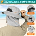 thumbnail image 4 of SUN CUBE Fishing Hat for Men Outdoor UV Sun Protection Wide Brim Sun Hat with Neck Flap Face Cover - Outdoor Hiking Safari UPF50+ Boonie Bucket Hat (Light Gray), 4 of 8