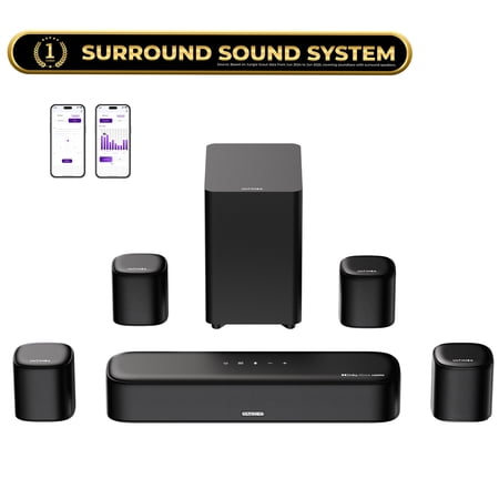 ULTIMEA 7.1ch Virtual Surround Sound Bar Soundbar for Smart TV with Subwoofer OPT/AUX/BT Aura A40
