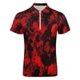 thumbnail image 4 of Red Black Red And Black Ink, Abstract Art Men Zipper T-shirt Summer Casual Short Sleeve T-shirt Top, 4 of 7