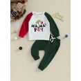 thumbnail image 2 of Bagilaanoe 2Pcs Toddler Baby Boy Christmas Clothes Letter Print Long Sleeve Sweatshirt Tops + Sweatpants 6M 12M 18M 24M 3T Kids Long Pants Set, 2 of 8