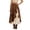 Brown, variant on Western Style Skirt with Alluring Lace Inserts, Boho Mid Length A-Line Denim, Women's Casual Elastic Waist Frayed Hem Distressed Hippie Long Maxi