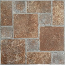 Roman Palace Collection 20 Pack of 12" x 12" Self Adhesive High Gloss (No Wax) Finish 1.2mm Thick Vinyl Tiles - Brick