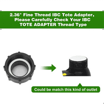 IBC Tank Adapter, 2.36In Fine Thread Adapter for 275-330 Gallon IBC Tote Tank, Tote Fitting with Brass Hose Faucet Valve
