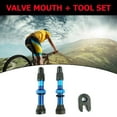 thumbnail image 3 of FLhrweasw 2 Válvulas Presta 48 Mm + Herramienta para Neumáticos Sin Cámara Bicicleta Montaña (azul), 3 of 3