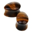 thumbnail image 6 of Pair Ear Gauge Double Flared Body Jewelry 10mm Tigers Eye, 6 of 6