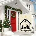 thumbnail image 6 of Oh Holy Night Traditional Christmas Burlap Garden Flag 12.5x18 Star of Bethlehem Xmas Shining Star Winter Snow Double Sided Outdoor Flag Banner Rustic Farmhouse Garden Yard House Decorations, 6 of 6