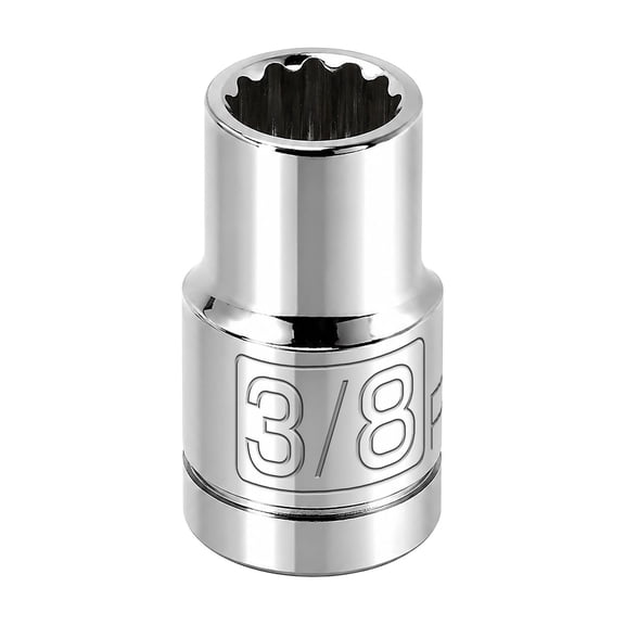 Powerbuilt 3/8 Inch Drive x 3/8 Inch 12 Point Shallow Socket - 641002
