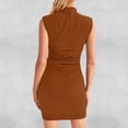 thumbnail image 5 of Evening Dresses for Women Midi Dresses for Women 2026 Women Summer Mini Dress Bodycon Ruched Neck Sleeveless Work formal Party Wedding Guest Dress, 5 of 10