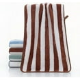 thumbnail image 3 of 3PCS Striped Coral Terry Bath Towels, Premium Microfiber 100% Cotton Striped Towels, Bath & Shower Towels, Face Towels(Blue), 3 of 5