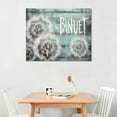 thumbnail image 2 of JEUXUS Just Breathe Wall Art Gray Dandelion Canvas Wall Art For Living Room Bathroom Decoration White Flower Flora Dandelion Picture Canvas Prints Artwork Framed Ready To, 2 of 4
