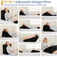 thumbnail image 3 of Wedge Pillows for Adult Adjustable Bed Wedge Pillow for Post Surgery Triangle Pillow Headboard with Bolster Cushion for Sleeping Acid Reflux Neck & Back Support and Dark G, 3 of 9