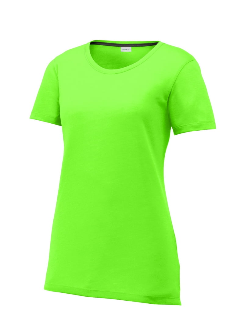 Sport Tek 2X-Large Neon Green Plain Short Sleeves T-Shirt for