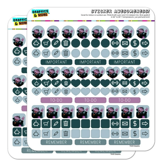 Sesame Street Vintage Count Von Count Planner Calendar Scrapbooking Crafting Sticker Set