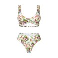 thumbnail image 5 of Honeii Birds And Flowers Print Women’s Bikini Set,Two Piece Swimsuit Bathing Suits,Stylish High Elasticity Swimwear for Beach and Pool, 5 of 7