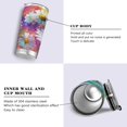 thumbnail image 2 of 20oz Stainless Steel Tumbler with Straw, Double Wall Insulated Travel Tumbler Watercolor White Daisies, 2 of 7
