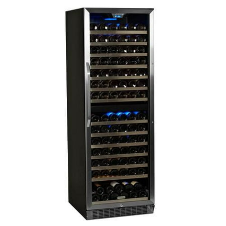 EdgeStar 155 Bottle Built-In Dual Zone Wine Cooler - Stainless Steel/Black