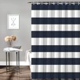 thumbnail image 3 of Fabric Shower Curtain: Nautical Stripe Design (Navy and White)-36x72inch, 3 of 6