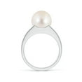 thumbnail image 2 of ANGARA Solitaire Freshwater Cultured Pearl Split Shank Ring in 14K White Gold for Women | June Birthstone, Birthday, Anniversary, Jewelry Gift for Women | Pearl Ring, 2 of 8