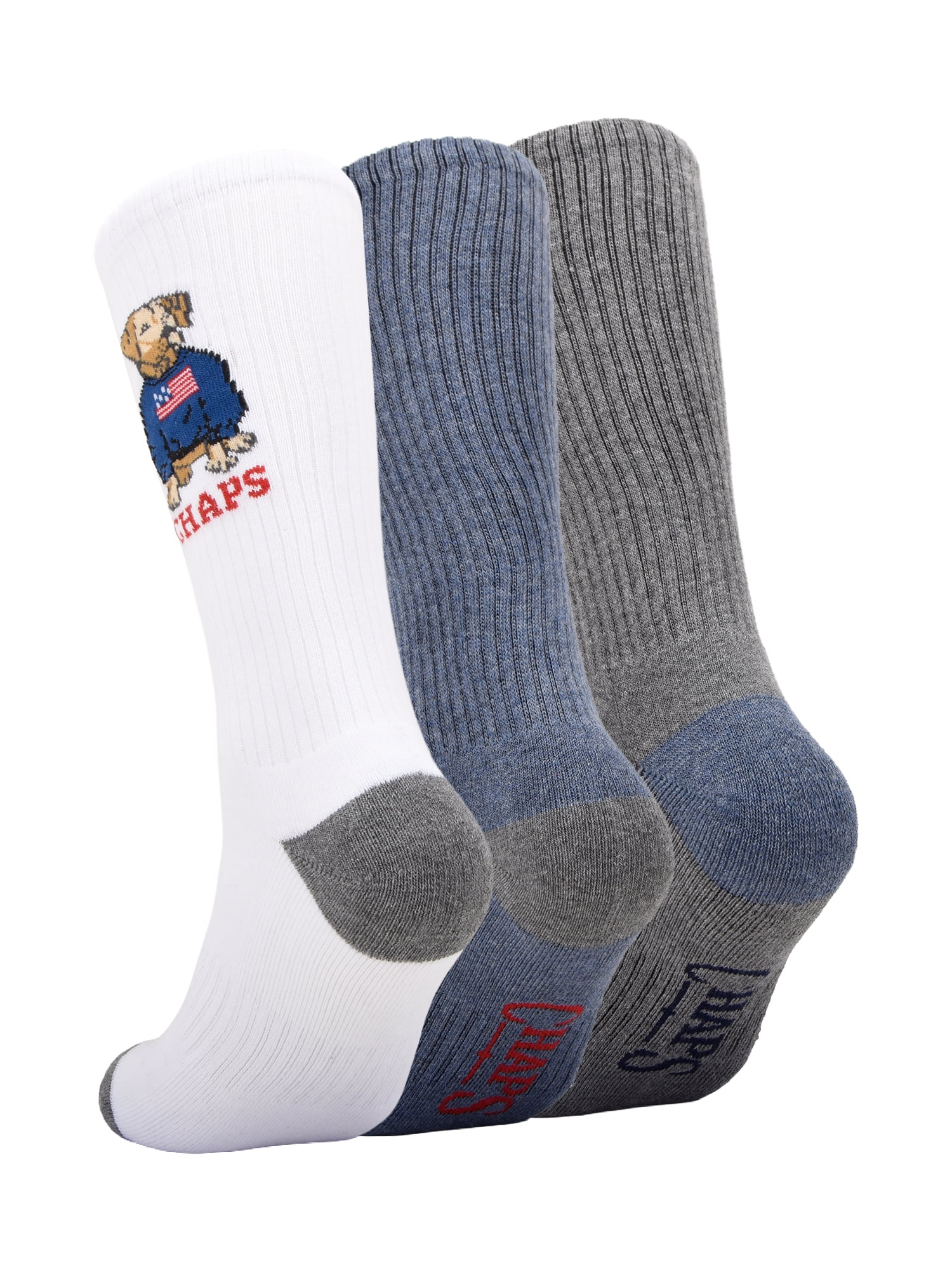 Chaps Embroidery Athletic Crews 3-Pack Men's Sock Size 10-13