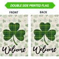 thumbnail image 5 of Welcome St. Patricks Day Green Plaid Shamrocks Clovers Garden Flag Yard Flag 12x18 Inch Double Sided Small Mini Yard Outdoor Outside Holiday Decoration, 5 of 6