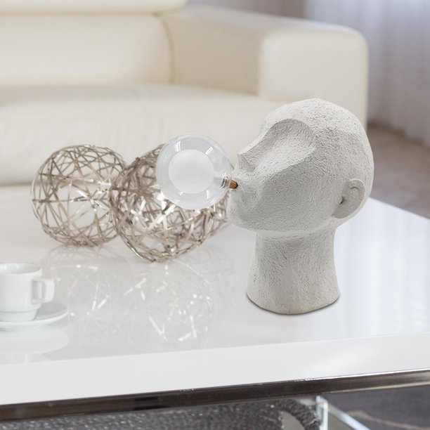Lámpara de mesa de resina con luz nocturna creativa, luz decorativa con burbujas, decoración de escritorio bonita para sala de estar, decoración del hombre