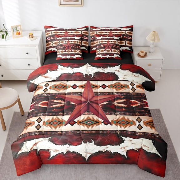 Castle Fairy Vintage Tribal Aztec Bedding Comforter Set,Texas Star King Bedding Sets