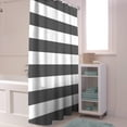 thumbnail image 6 of Shower Curtains Classical Stripe Bath Curtain Dark Grey Waterproof Bathroom Shower Curtain Set with Hooks Decoration 72 x 84 Inches, 6 of 7