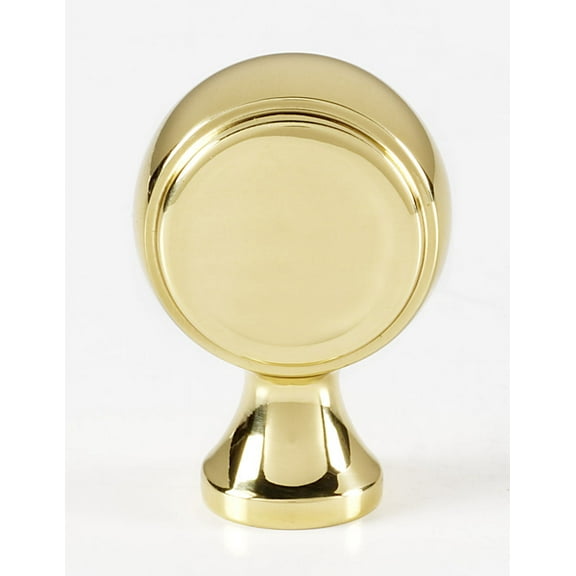 Alno A980 Royale 7/8" Solid Brass Elegant Side Disc Cabinet Knob / Drawer Knob - Brass