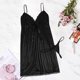 thumbnail image 5 of Gibobby Lencería para mujer sexy tangas Conjunto de ropa interior Talla de Mujer con cuello en V S-3XL Plus Lencería con tanga Camisón Íntimos(Negro, 3XL), 5 of 5