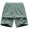 thumbnail image 3 of MIUOWANP Men's Drawstring Elastic Waist Sport Shorts with Pockets Solid Color Sports and Fitness Sweatpants Size XXL(10)Army Green, 3 of 8